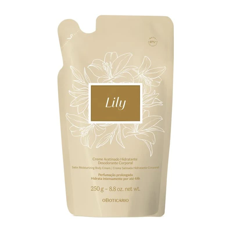 Refil Lily Creme Acetinado Hidratante 250g O Boticário
