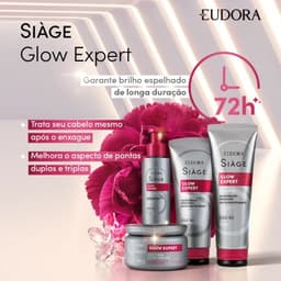 Combo Siàge Glow Expert Eudora: Shampoo 250ml + Condicionador 200ml + Máscara Capilar 250g
