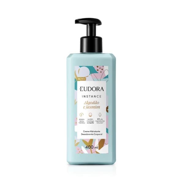 Creme Hidratante Instance Algodão e Jasmim Desodorante Corporal 400ml Eudora