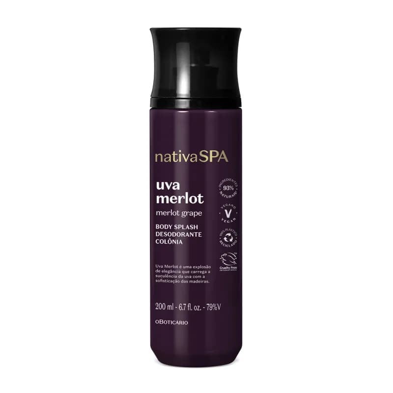 Body Splash Nativa Spa Uva Merlot Desodorante Colônia 200ml O Boticário