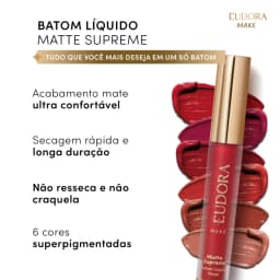 Batom Líquido Matte Supreme Fúcsia Valioso 4,0ml Eudora