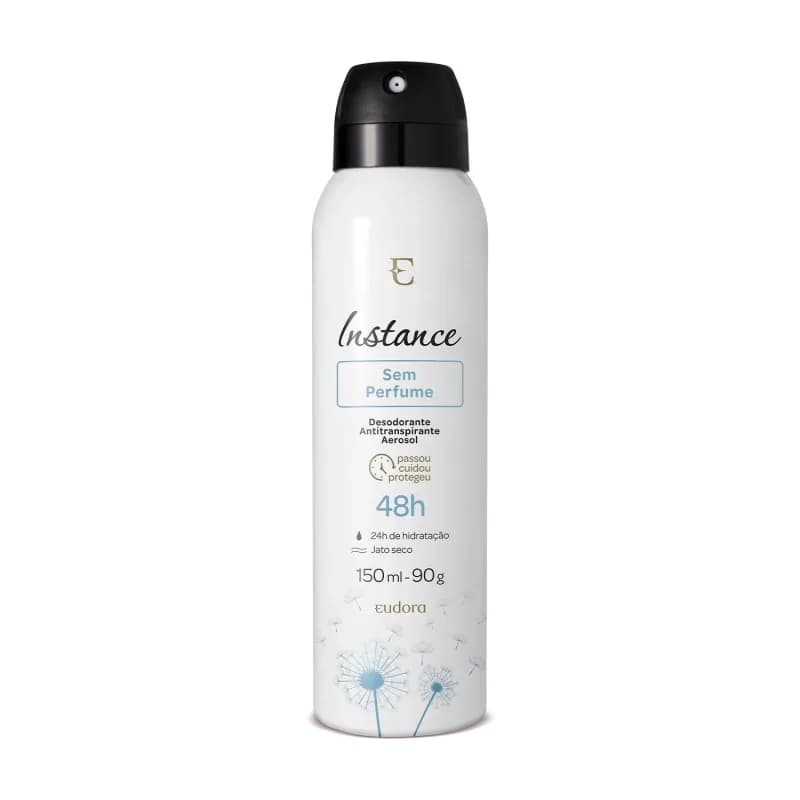 Antitranspirante Aerossol Sem Cheiro Instance 150ml/90g Eudora