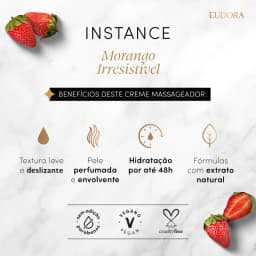 Creme Hidratante Instance Morango Irresistível 180ml Eudora