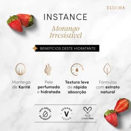 Creme Hidratante Corporal Instance Morango Irresistível 400ml Eudora