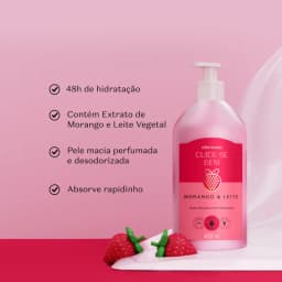Loção Hidratante Corporal Cuide-se Bem Morango e Leite 400ml O Boticário