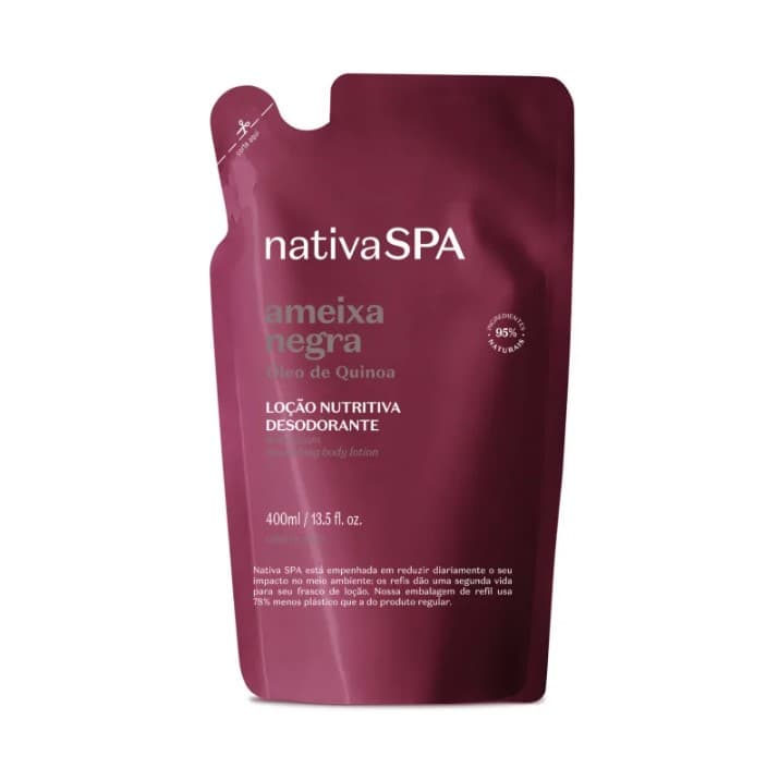 Refil Ameixa Negra Loção Desodorante Hidratante Corporal Nativa Spa 400ml