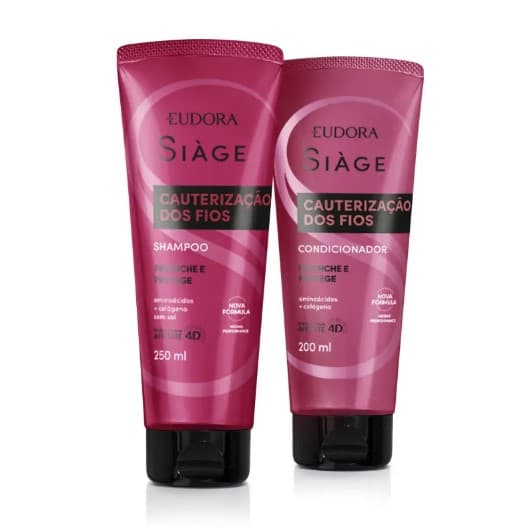 Combo Siàge Cauterização dos Fios Eudora: Shampoo 250ml + Condicionador 200ml