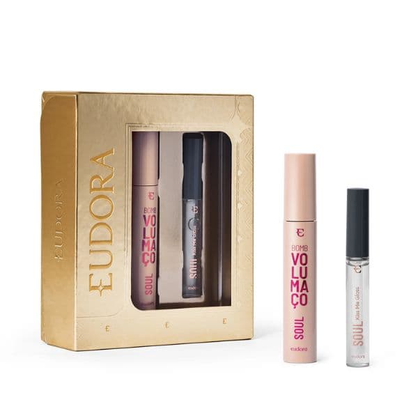 Kit Volumaço SOUL Presente Natal 2024: Gloss Labial + Máscara de Cílios Eudora