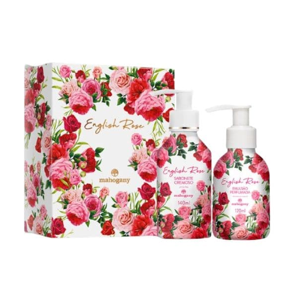 Kit English Rose Mahogany: Sabonete Líquido 140ml + Hidratante 120ml