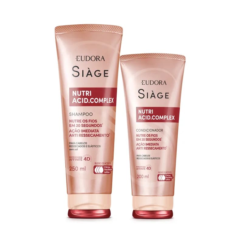 Kit Siàge Nutri Acid.Complex Eudora: Shampoo 250ml + Condicionador 200ml