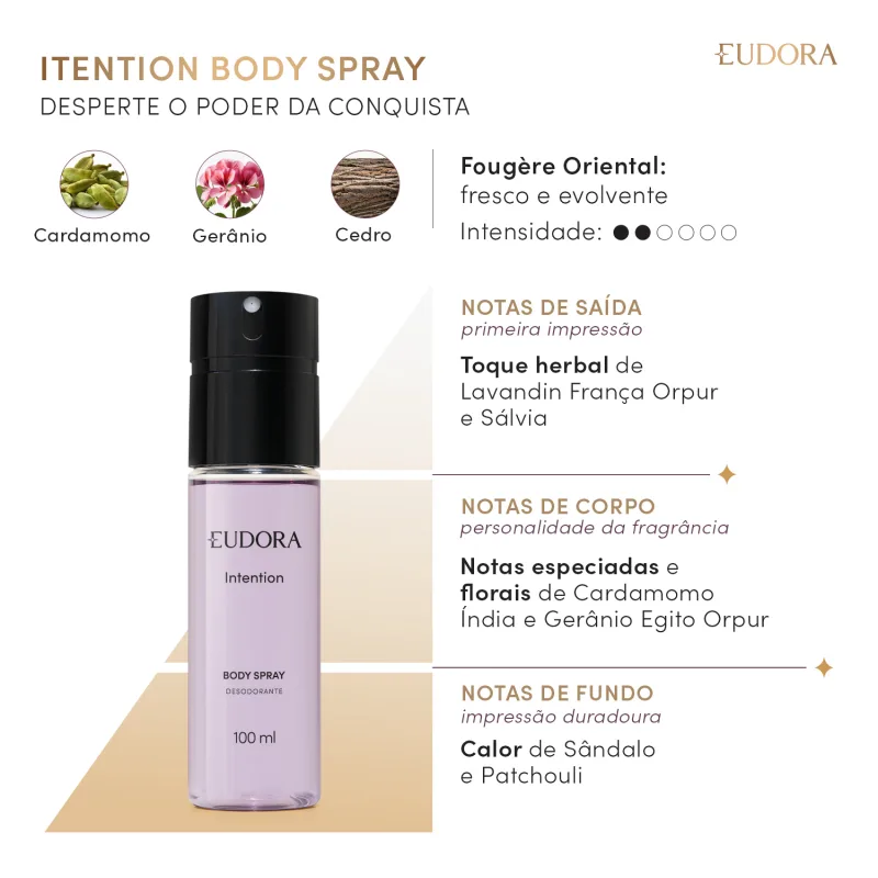 Body Spray Intention 100ml Eudora - Imagem 2