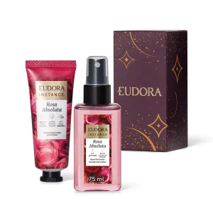 Kit Instance Rosa Absoluta Presente Spray Perfumado Creme Mãos