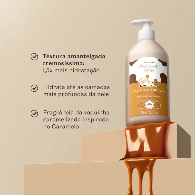 Loção Hidratante Corporal Cuide-Se Bem Deleite Caramelizado 400ml O Boticário - Imagem 2