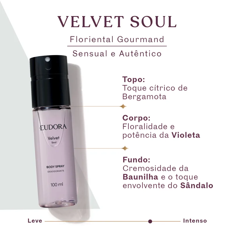 Body Spray Velvet Soul 100ml Eudora - Imagem 2